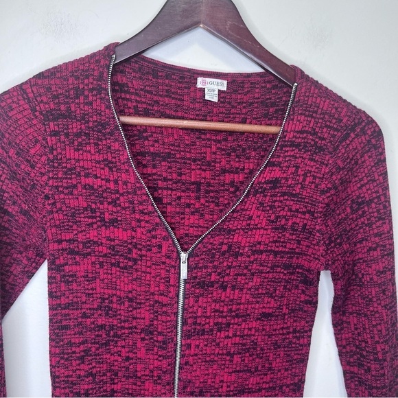 Y2K Guess Red Zip up Sweater Size XS - Picture 2 of 11